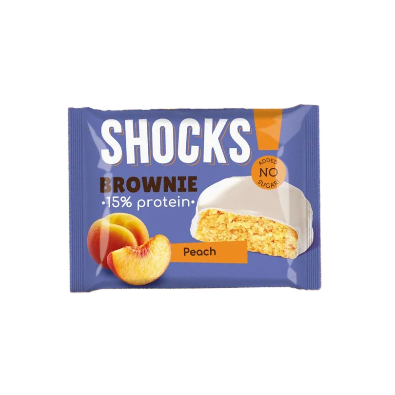 Протеиновое печенье глазированное Брауни "Персик" FitnesShock